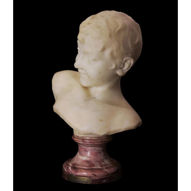 Emile Jespers, Scherzo Bust, 1890, Marble For Sale - Image 3 of 9
