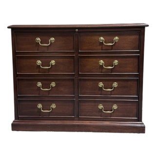 Late 20th Century Sligh Mahogany Traditional File Cabinet Chest For Sale