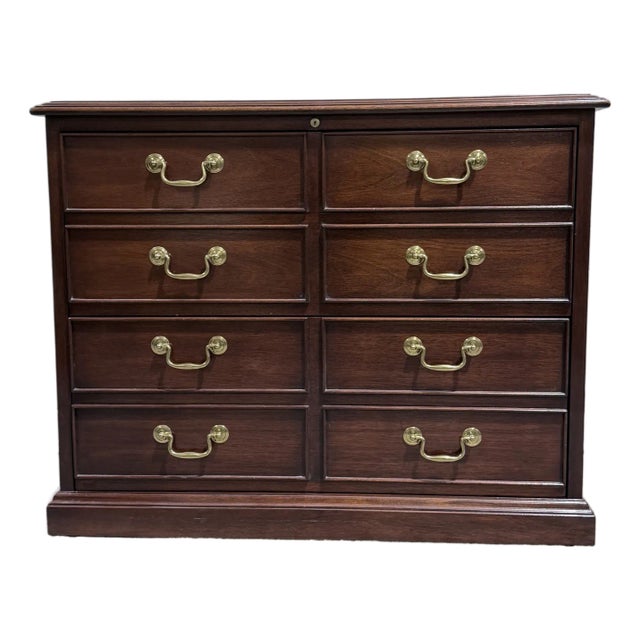 Late 20th Century Sligh Mahogany Traditional File Cabinet Chest For Sale
