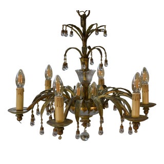 Sheet Metal and Tassel Pendant attributed to Maison Jansen, 1970s For Sale