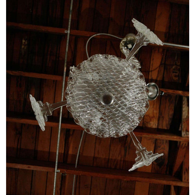 Transparent 1960s Glass Leafy Murano Fixture For Sale - Image 8 of 10