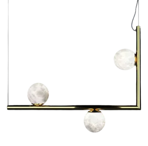 Ofione 1 Shiny Gold Metal Pendant Lamp by Alabastro Italiano
