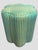 Custom Petal Ottoman Green Plaid Fabric For Sale - Image 4 of 7