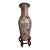 Pair of 4.6 Ft 20th-Century Monumental Vintage Chinese Rose Medallion Porcelain Palace Floor Vase & Carved Stand For Sale