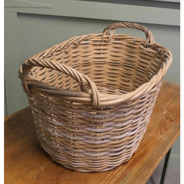 Wood French Antique Market Basket, 1920 For Sale - Image 7 of 9