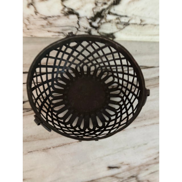 Mid 20th Century French Weaved Metal Basket For Sale - Image 5 of 7