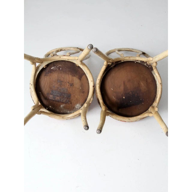 Antique Painted Bentwood Cafe Chairs Pair For Sale - Image 11 of 12