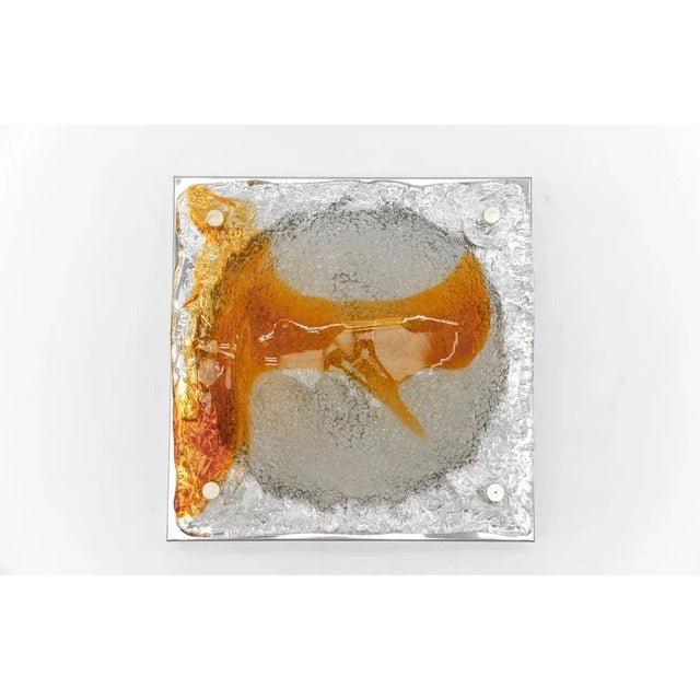 Mid-Century Modern Orange Murano Glass Flush Mount Sconce, Italy, 1960s For Sale - Image 3 of 11