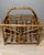 Vintage MCM Burnt Bamboo Magazine Rack Twin Compartment Boho Tiki Accent Stand For Sale - Image 4 of 10