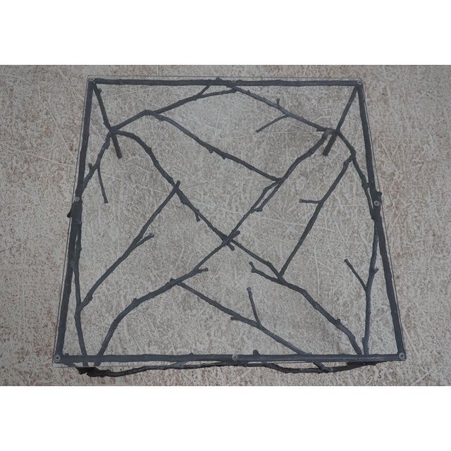 Modern Modern Design Branch Form Iron and Glass Coffee Table For Sale - Image 3 of 10
