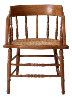 Antique Cane Seat Captain's Chair
