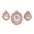 Set of 3 Baroque Ceramic Pink Wall Art Pieces With Ornate Gold Frames & Floral Artwork For Sale