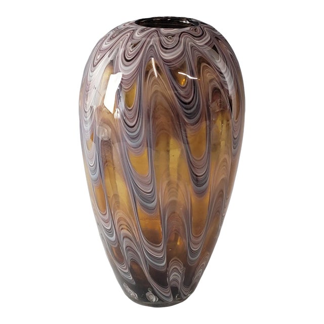 Souffle a La Bouche Hand Blown Vase For Sale
