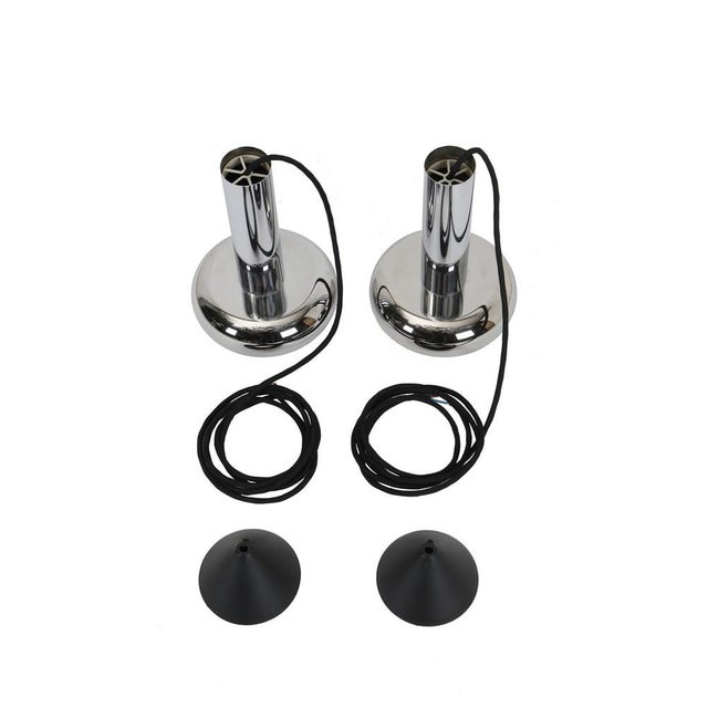 German Space Age Chrome Hanging Lamps, 1960s, Set of 2 For Sale - Image 9 of 13