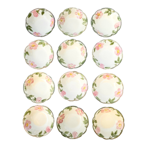 Vintage 1950’s Franciscan Desert Rose Cereal Bowls - Set of 12