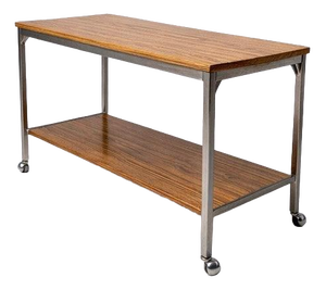 Mid-Century Drinks Trolley in Walnut & Chrome