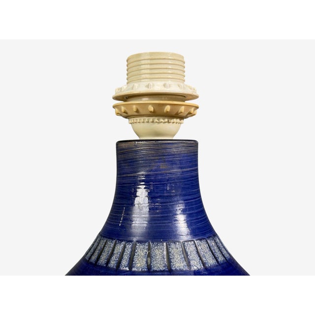 Blue Italian Modern, Table Lamp, Cobalt Blue Ceramic, Italy, 1960s For Sale - Image 8 of 9