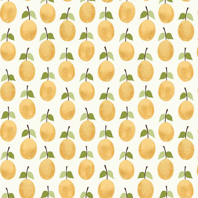 SAMPLE - Boråstapeter Prunus Wallpaper In Yellow For Sale