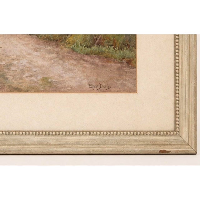 An original antique British watercolor by Ethel Davies, an accomplished artist whose work was selected for exhibition at...