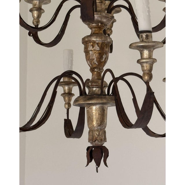 19th Century 19th Century 12 Lite Tuscan Silverleaf Chandeliers - a Pair For Sale - Image 5 of 7