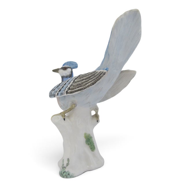 Staffordshire Hand Painted Porcelain Blue Jay Figurine Pair With Box For Sale - Image 14 of 18