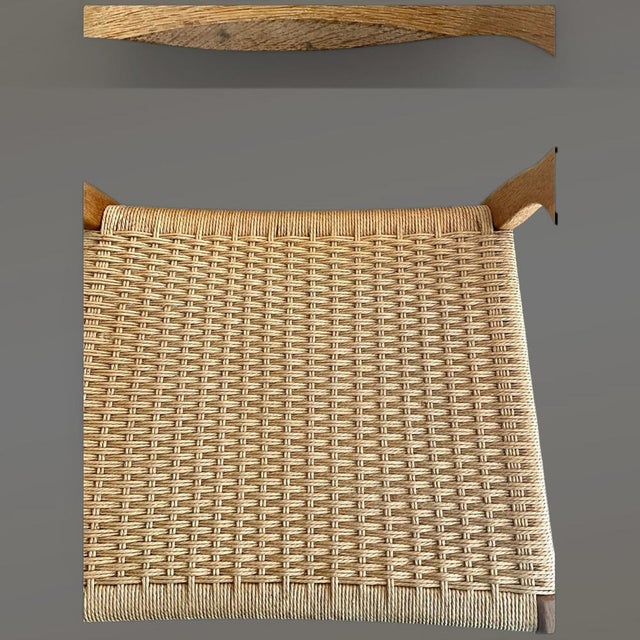 No. 55 Armchair in Oak and Paper Cord by Niels Otto Møller for J.L. Møllers, 1950s For Sale - Image 4 of 16