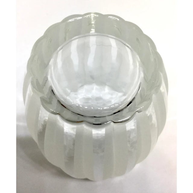 Transparent Frosted & Clear Ribbed Crystal Bud Vase For Sale - Image 8 of 8
