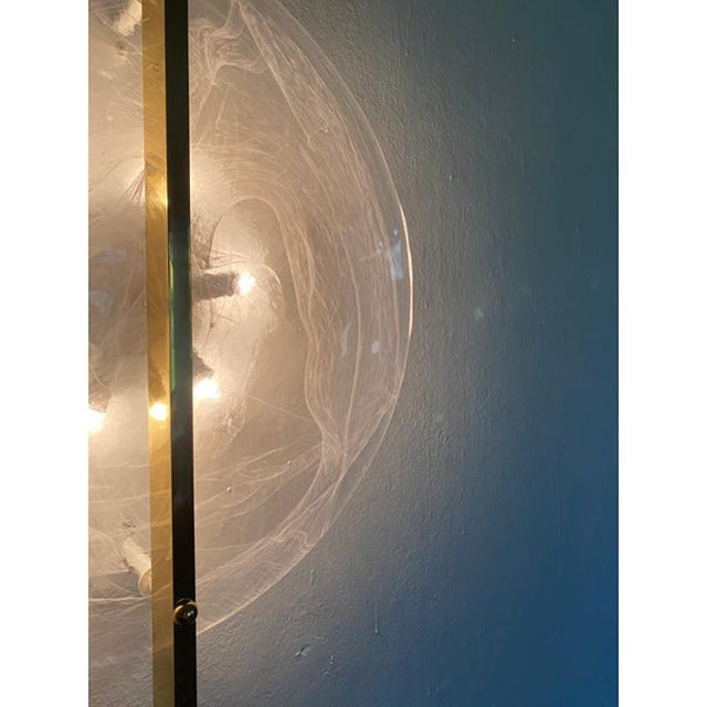 Italian Venied-White Alabastro Disc Murano Glass Wall Sconce by Simoeng For Sale - Image 7 of 9