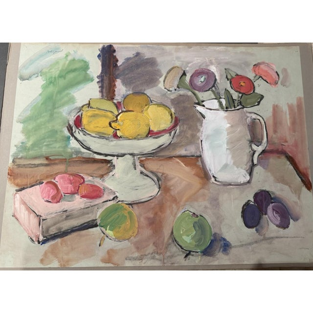 Albert Wigand, Still Life, 1920s, Watercolor, in Good conditions. Designed 1920 to 1949 This piece is designed in the...