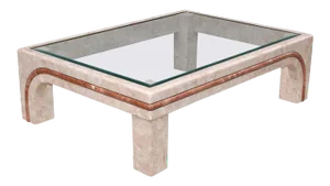 Large 1980s Tessellated Stone Coffee Table