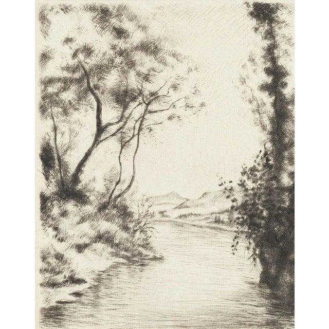 River is a superb original lithograph realized at the beginning of the XX century by the French artist Marcel Roche...