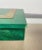 Square Box in Green Goatskin & Brass by Aldo Tura, Italy, 1960s For Sale - Image 11 of 15