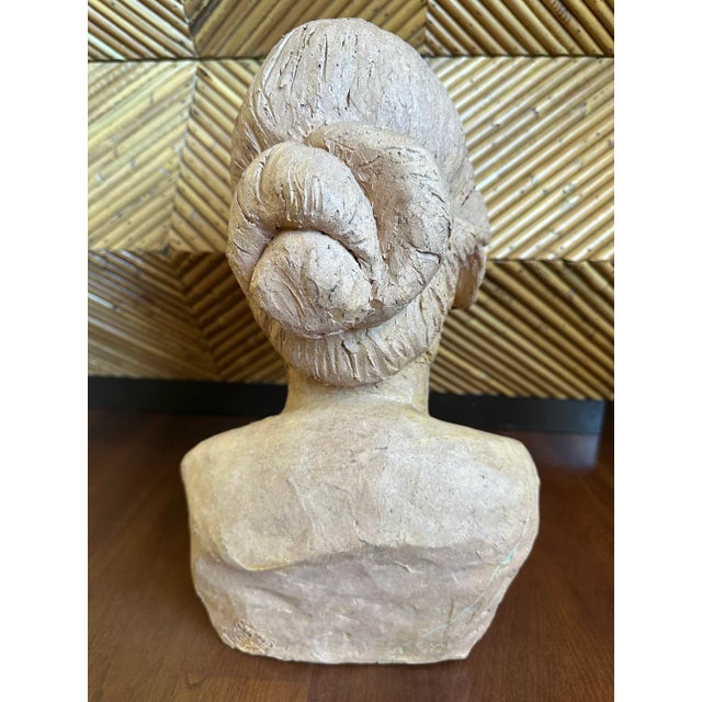 Vintage 1985 Signed Sculpture Bust /Head of Pensive Young Woman For Sale In Los Angeles - Image 6 of 12