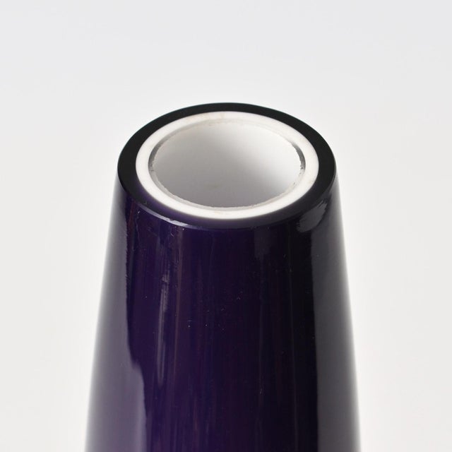 Danish Purple Opaline Glass Vase by Jacob Bang for Kastrup, 1960s For Sale - Image 6 of 8