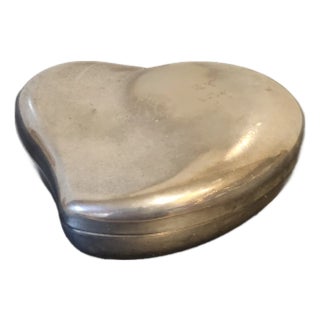1980s Godinger Heart Shaped Vintage Silver Ring Box For Sale