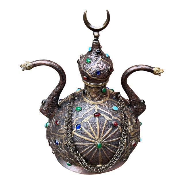 Ceremonial Brass Ewer With Dragon Spouts For Sale