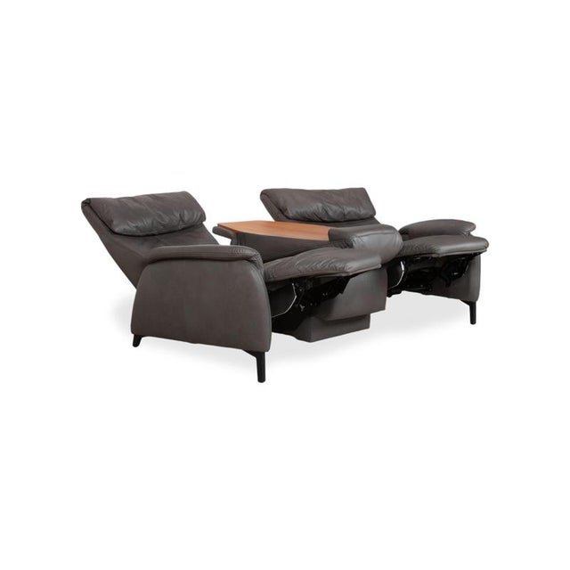 Trapez 3-Seater Sofa in Grey Leather from Himolla For Sale - Image 6 of 18