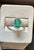 Metal 6x8mm Oval Cut Natural Emerald & 1 Ct Natural Diamond Halo Engagement Ring Size6 For Sale - Image 7 of 8