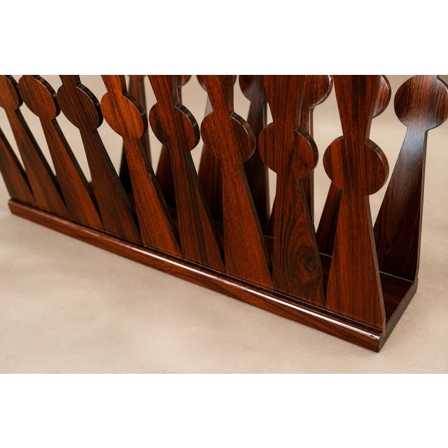 Brazilian Modern Sculptural Magazine Rack in Rosewood, Brazil, 1960s For Sale - Image 17 of 18