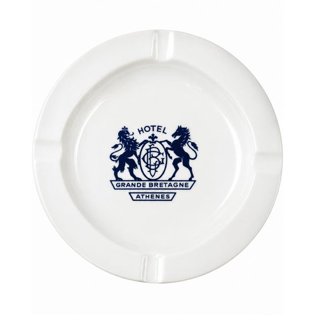 Mid 20th Century Vintage Hotel Grande Bretagne Athenes Greece Ceramic Ashtray Catchall Dish For Sale - Image 5 of 8