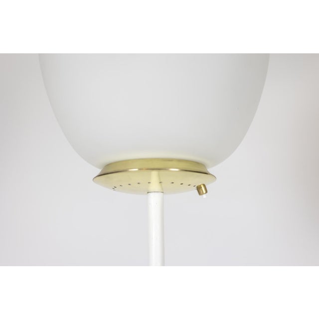 Floor Lamp in Opaline Glass, Lacquered Metal and Gilt Brass, 1950s For Sale - Image 4 of 7