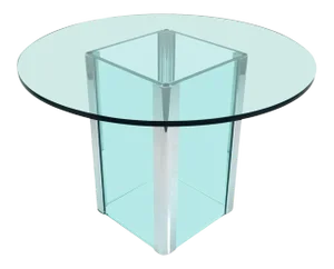 1970s Leon Rosen for Pace Glass and Chrome Foyer Table