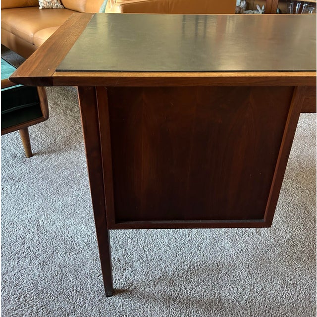 Vintage Mid Century Slate Top Walnut Desk by Jack Cartwright for Founders For Sale - Image 9 of 9