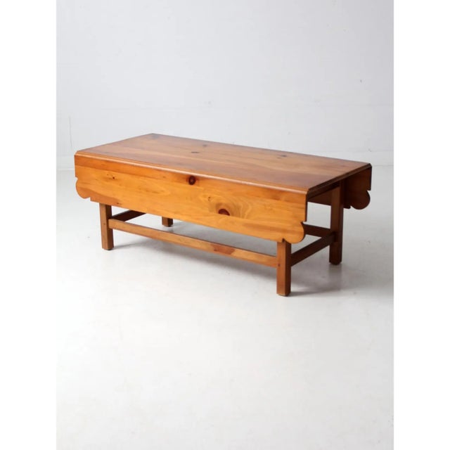 Mid 20th Century Vintage Pine Drop Leaf Coffee Table For Sale - Image 5 of 12