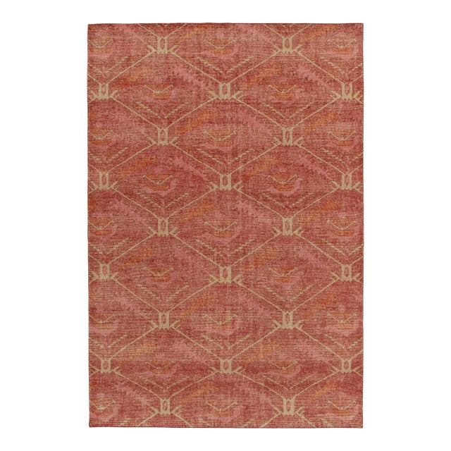 Rug & Kilim’s Distressed Ave Rug in Dark Red, 5x7 For Sale