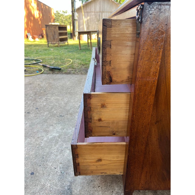Wood French 19th Century Louis XVI Solid Walnut Commode / Chest of Drawers For Sale - Image 7 of 12