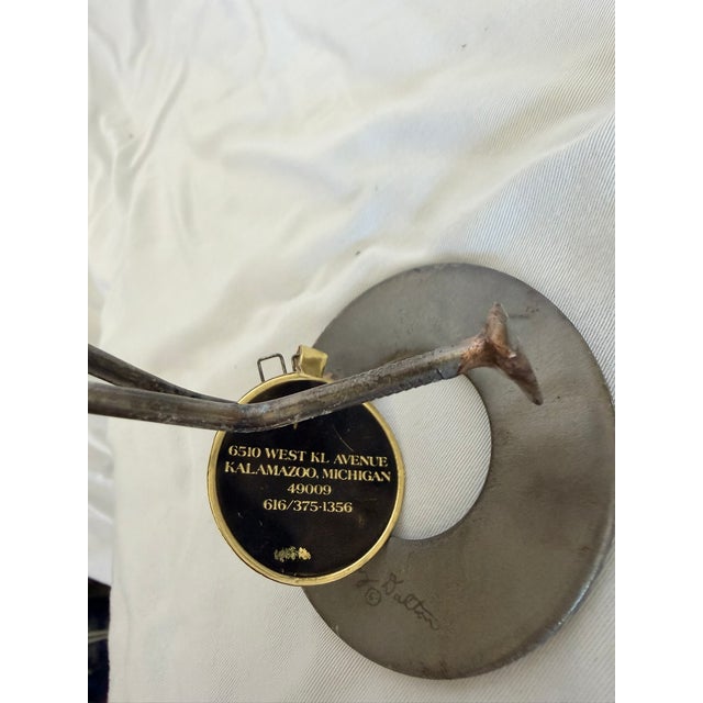 Vintage Sonny Dalton Signed Found-Metal Runner Sculpture With Original Tag For Sale In San Francisco - Image 6 of 7