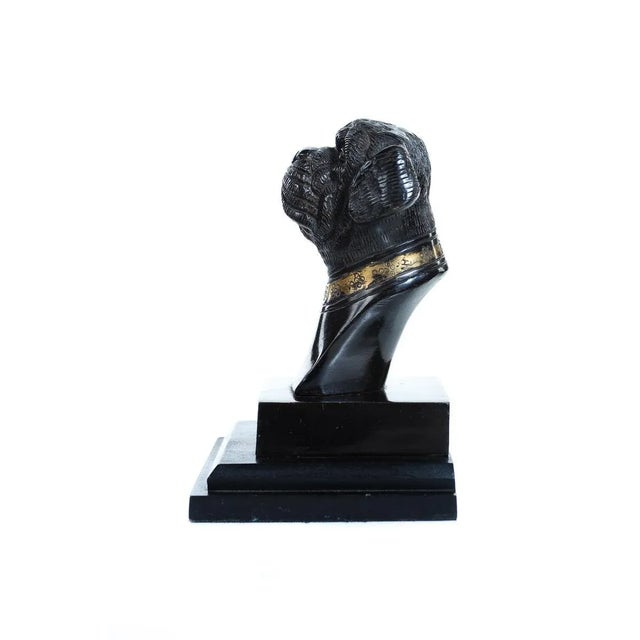 Antique Figural Bronze Bookends With Bulldog Heads For Sale In Los Angeles - Image 6 of 7