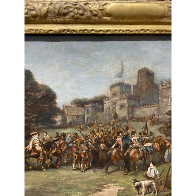 18th C. Painting on Canvas of King James I Visit to Hoghton Tower For Sale - Image 4 of 8
