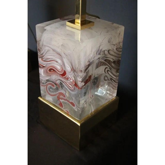 Murano Glass Block Table Lamps, 1990s, Set of 2 For Sale - Image 6 of 18